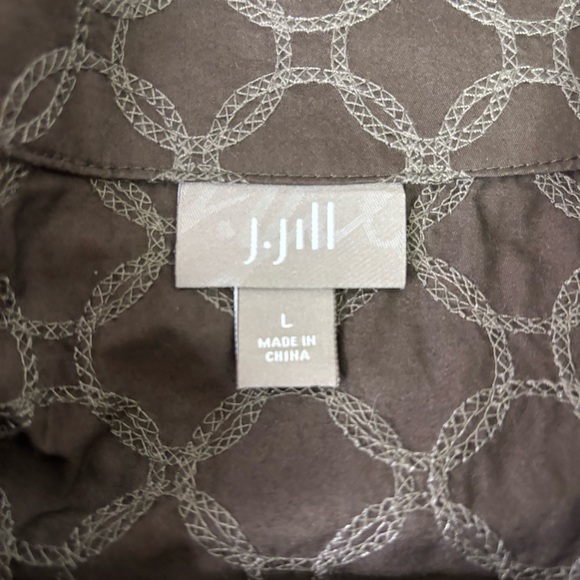 J. Jill Brown Quilted Utility Jacket Size Large - Picture 7 of 9